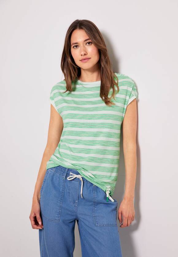 CECIL Fresh geraffter | Online-Shop Schulter Shirt CECIL Damen Green - mit