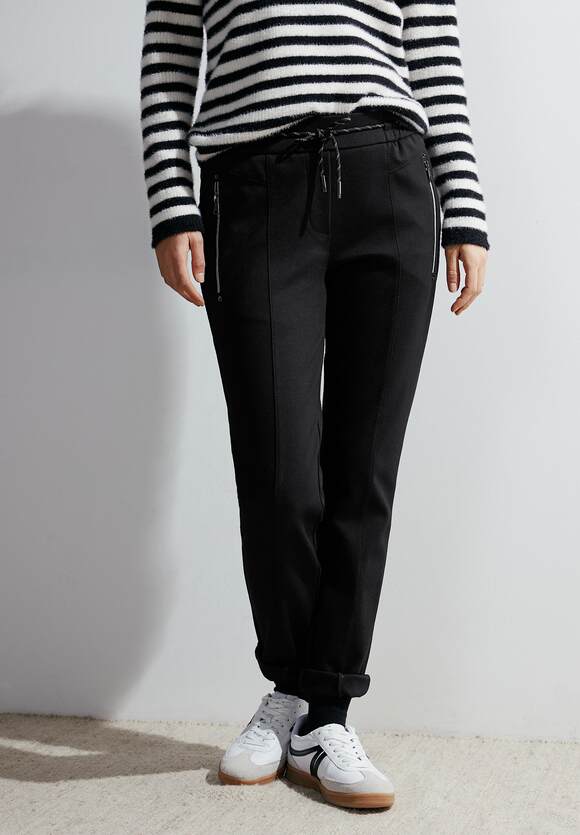 CECIL Casual Fit Joggpants Damen - Black | CECIL Online-Shop | Weite Hosen