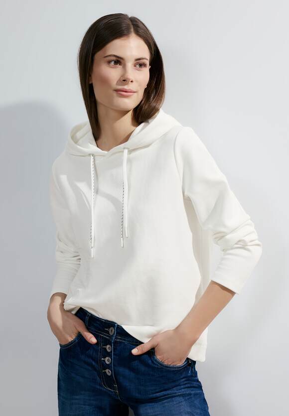 CECIL CECIL | Dames Online-Shop White - met Sweatshirt Vanilla keperstof-structuur