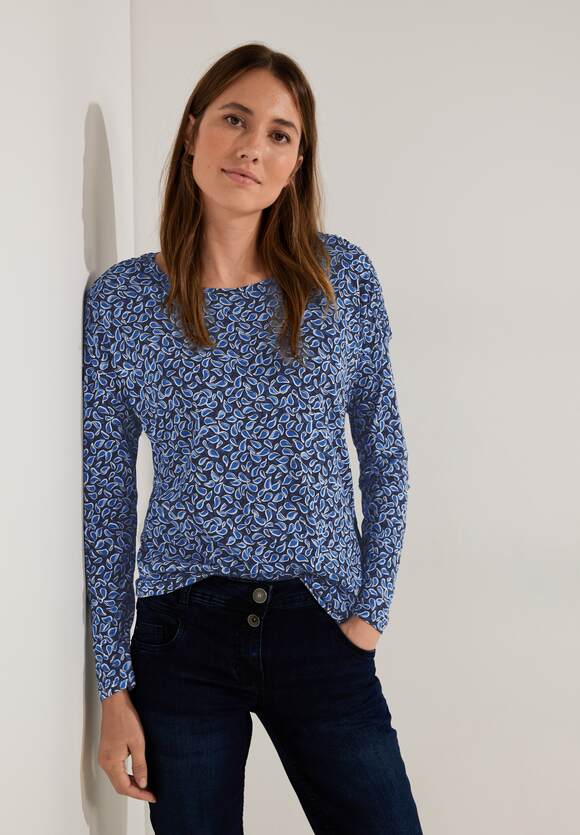 CECIL Minimalmuster Shirt Damen - Night Sky Blue | CECIL Online-Shop