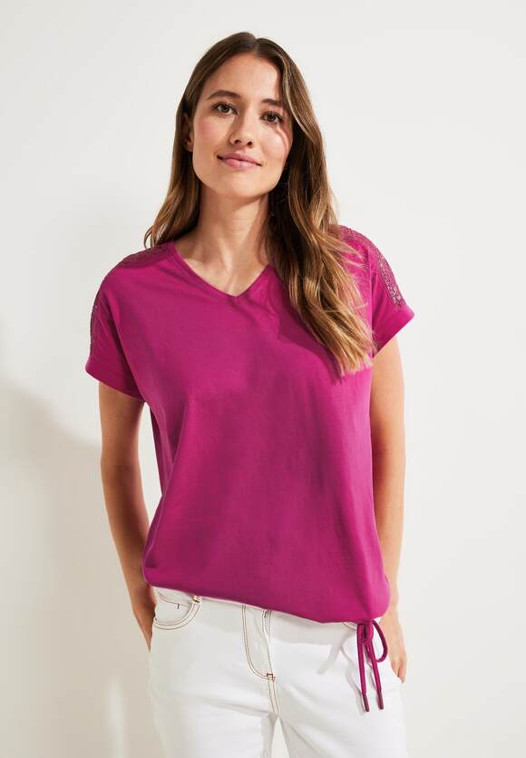 Damen Spitzendetail Shirt - Pink Online-Shop CECIL | CECIL Cool