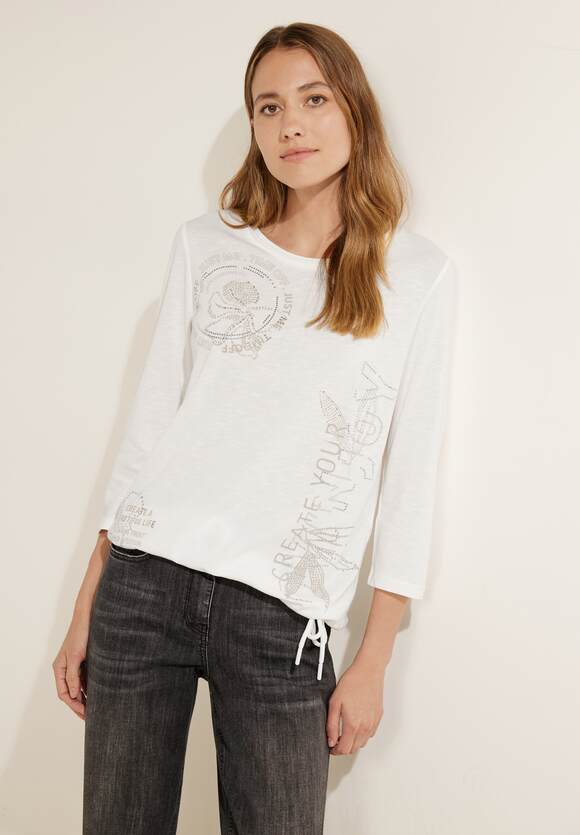 CECIL Shirt mit | Frontprints White - Vanilla CECIL Online-Shop Damen