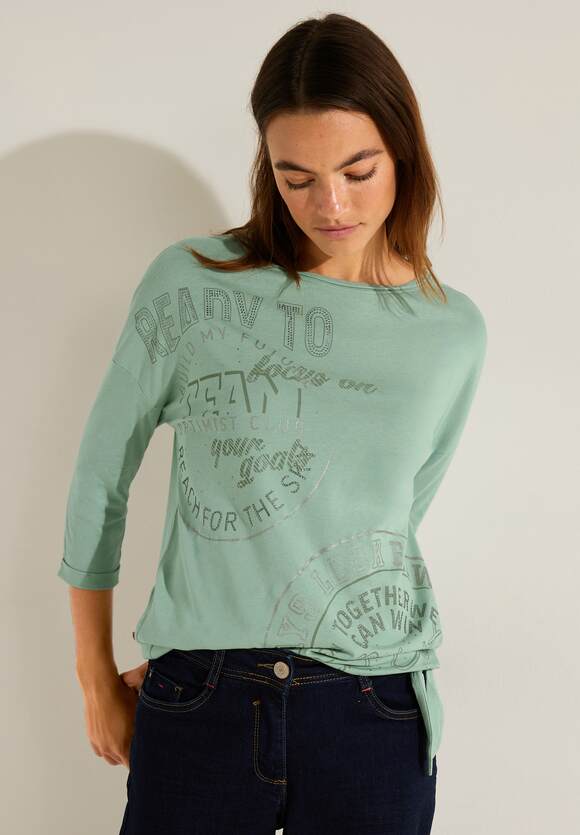 CECIL T-Shirt mit Sage Online-Shop Fotoprint Clear Damen Green - CECIL 