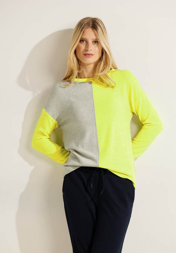 CECIL | Cool Neon Damen Langarmshirt Zweifarbiges - Yellow CECIL Online-Shop
