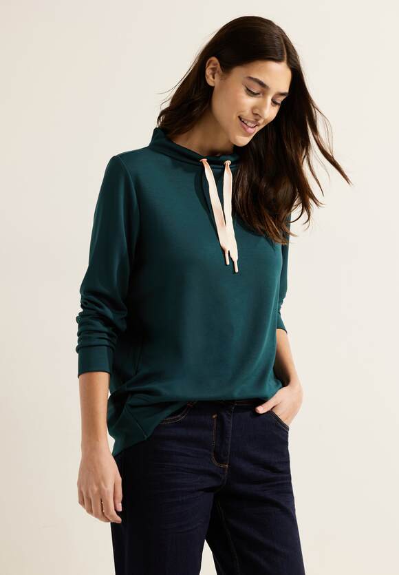 CECIL Sweatshirt mit Stehkragen Damen - Deep Green Online-Shop | CECIL Lake