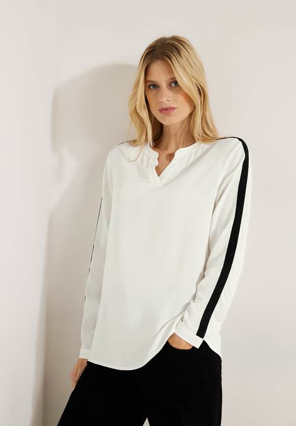 CECIL Bluse mit White Damen - CECIL Tapedetail | Vanilla Online-Shop