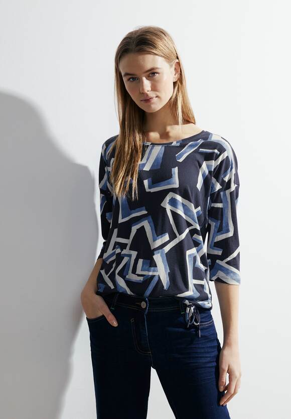 CECIL Shirt met allover print Dames - Night Sky Blue | CECIL Online-Shop