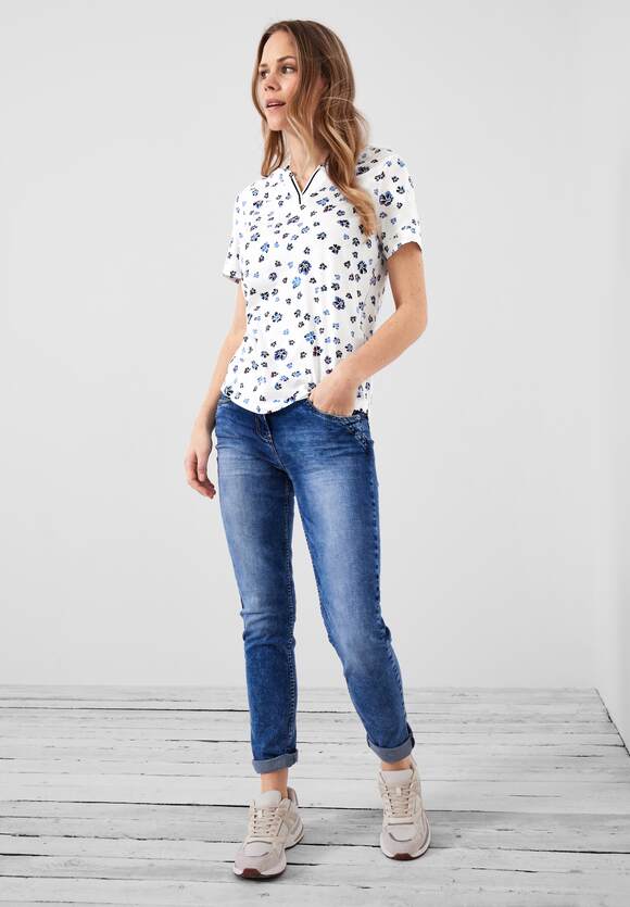 Online-Shop Vanilla Damen CECIL White | - mit Blumenprint CECIL T-Shirt