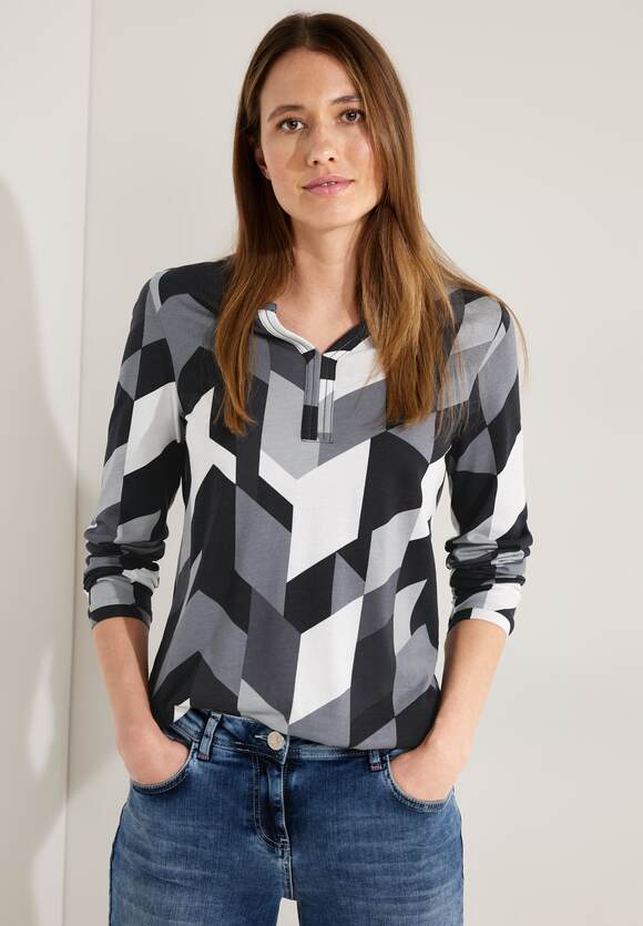 billig produzieren CECIL Langarmshirt mit Black | Grafikprint - CECIL Online-Shop Damen