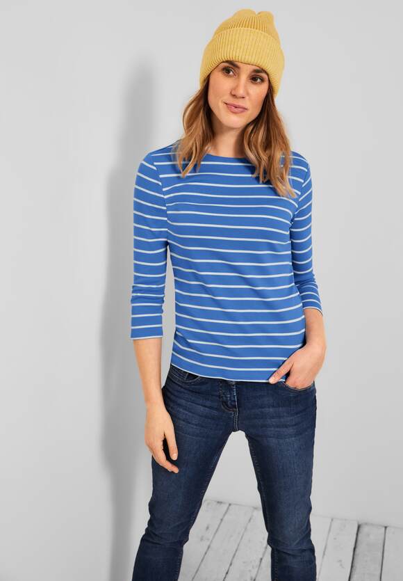 Damen Blue CECIL | Online-Shop CECIL Shirt - Streifenmuster mit Campanula