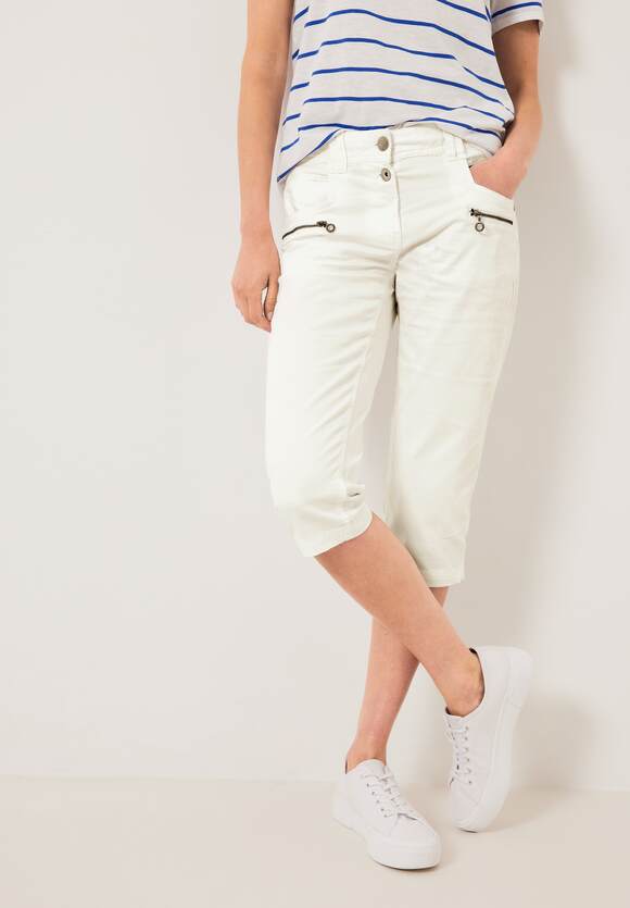 CECIL Casual Fit Hose mit Zippern - CECIL Online-Shop Vanilla | - White Scarlett Style Damen