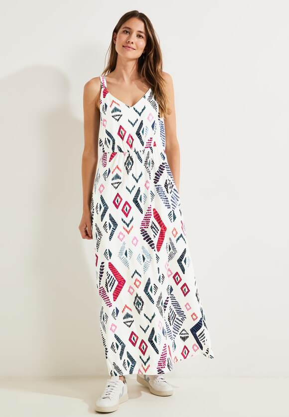 CECIL Multicolor Maxi | - Damen White Online-Shop Vanilla Kleid CECIL