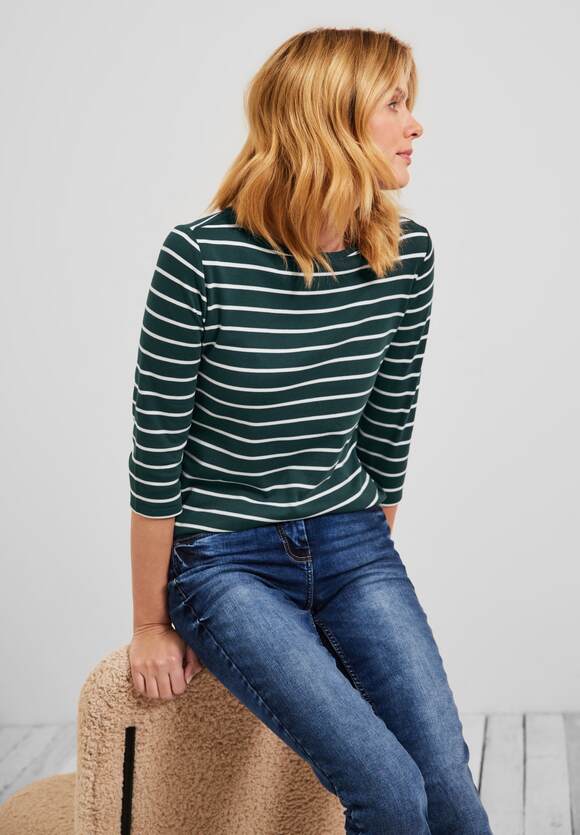 Shirt Green mit Damen - CECIL Online-Shop | CECIL Cypress Streifenmuster