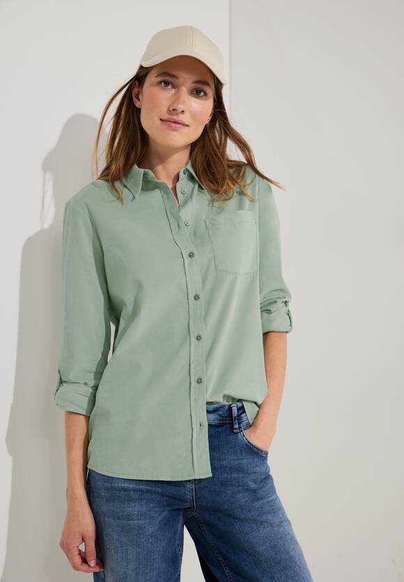 CECIL Cordbluse mit Sage - Hemdkragen Damen Clear Green CECIL | Online-Shop