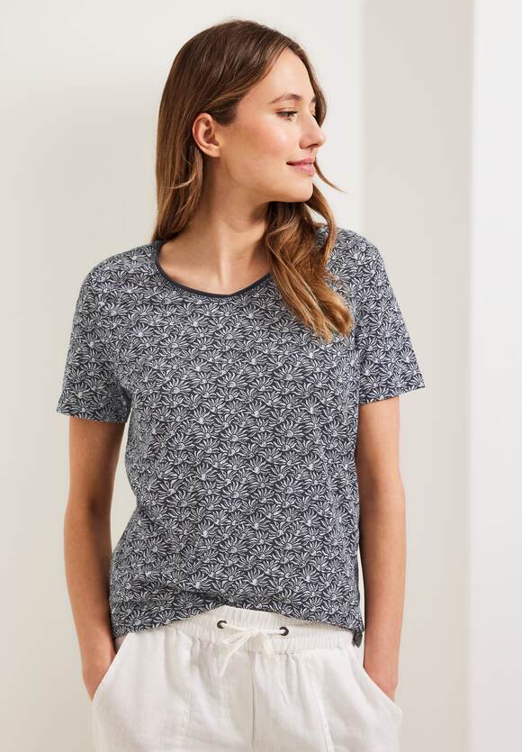 Damen Grey Carbon CECIL | CECIL Minimalprint mit T-Shirt Online-Shop -