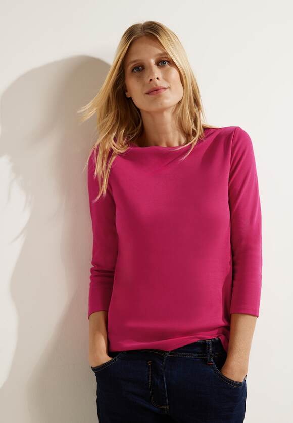 Online-Shop Basic Unifarbe Cosy Damen CECIL Coral CECIL in - | Shirt