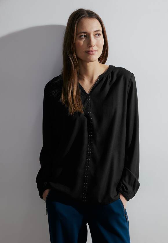 CECIL Bluse mit Dekosteinen Damen - Black | CECIL Online-Shop