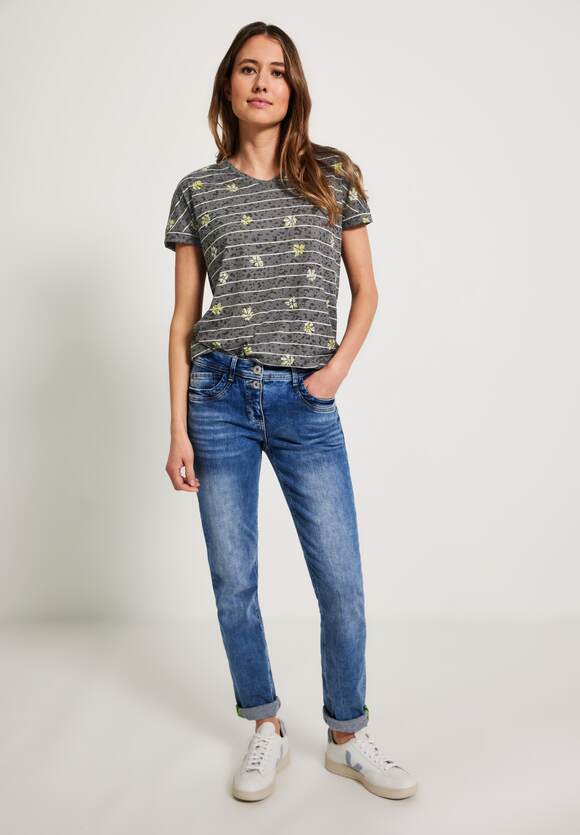 CECIL Burn Out Print - Khaki Damen | Out Online-Shop Burn CECIL T-Shirt mit Easy