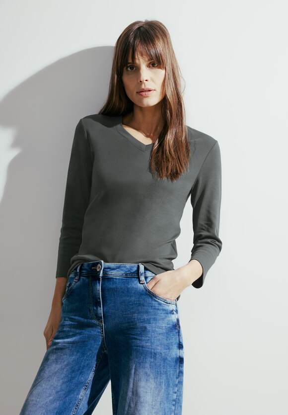 | CECIL Damen - Online-Shop Langarmshirt Strong CECIL Basic Khaki