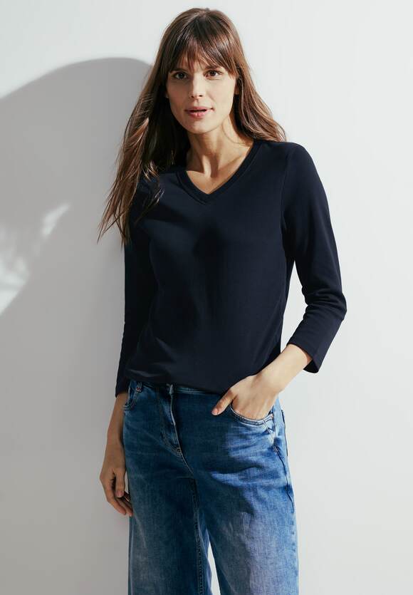 CECIL Basic Langarmshirt Damen - Universal Blue | CECIL Online-Shop
