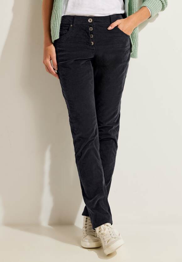 | Damen Cordhose Carbon Grey Toronto Fit CECIL Slim Online-Shop Style - - CECIL
