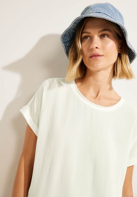 CECIL Materialmix Shirt Damen - Vanilla White | CECIL Online-Shop