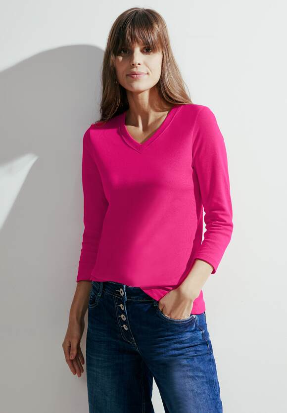 Pink - CECIL CECIL Basic Damen Langarmshirt Sorbet Online-Shop |