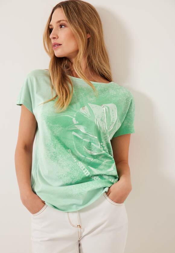 CECIL T-shirt met fotoprint Dames - Fresh Salvia Green | CECIL Online-Shop | V-Shirts