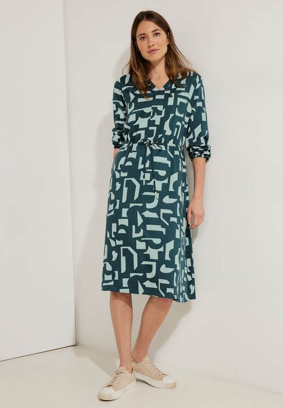 Damen Deep Print Viskose Lake Online-Shop CECIL CECIL - Kleid | mit Green