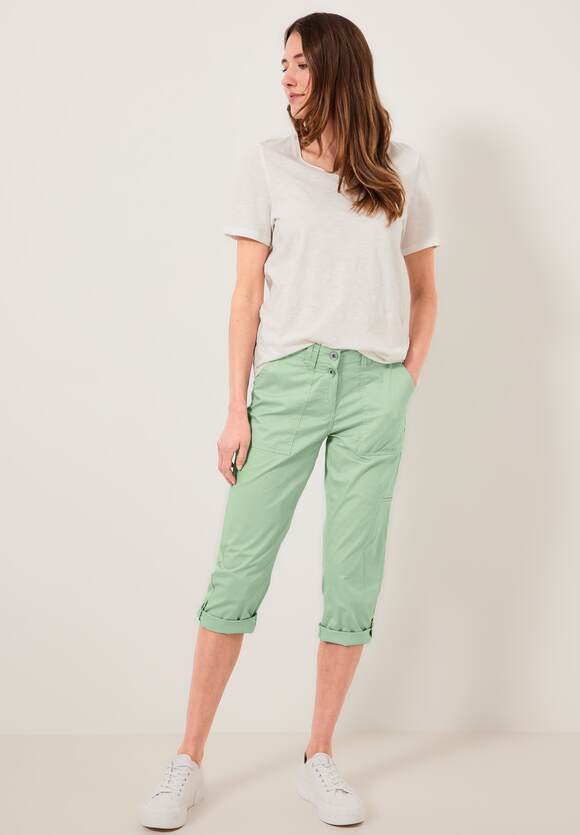 Sorgfältig ausgewählt CECIL Casual Fit Papertouch Hose Style Salvia Damen Online-Shop New York Fresh - CECIL - Green 