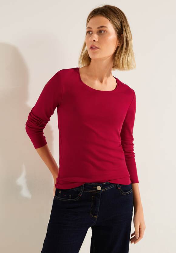 Pia - CECIL Basic Langarmshirt Online-Shop | - Casual CECIL Style Red Damen