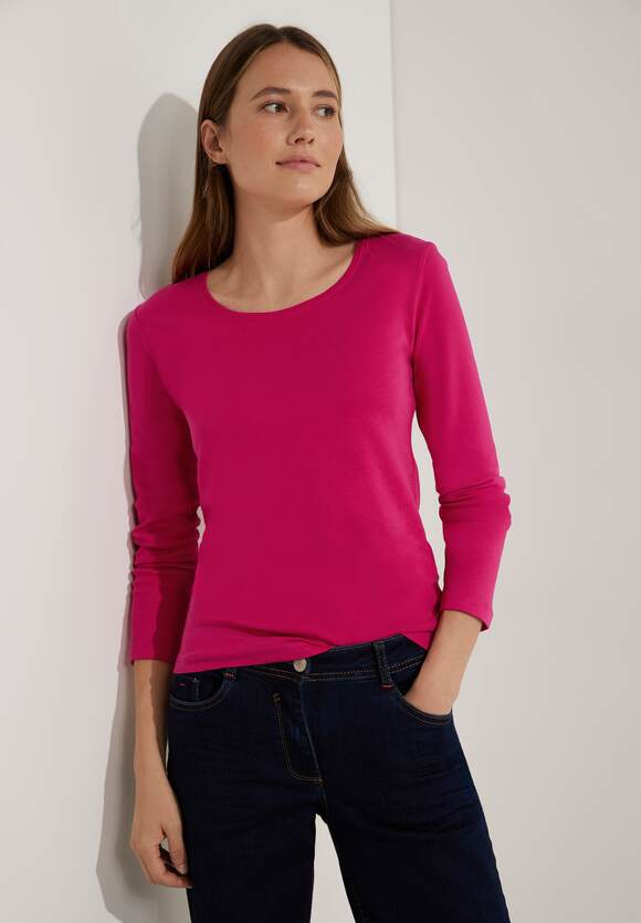 CECIL Basic Langarmshirt Damen - Style Pia - Cosy Coral | CECIL Online-Shop
