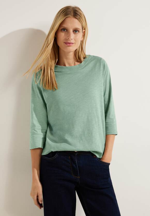 Online-Shop CECIL mit CECIL | Damen Sage U-Bootausschnitt Shirt Clear - Green