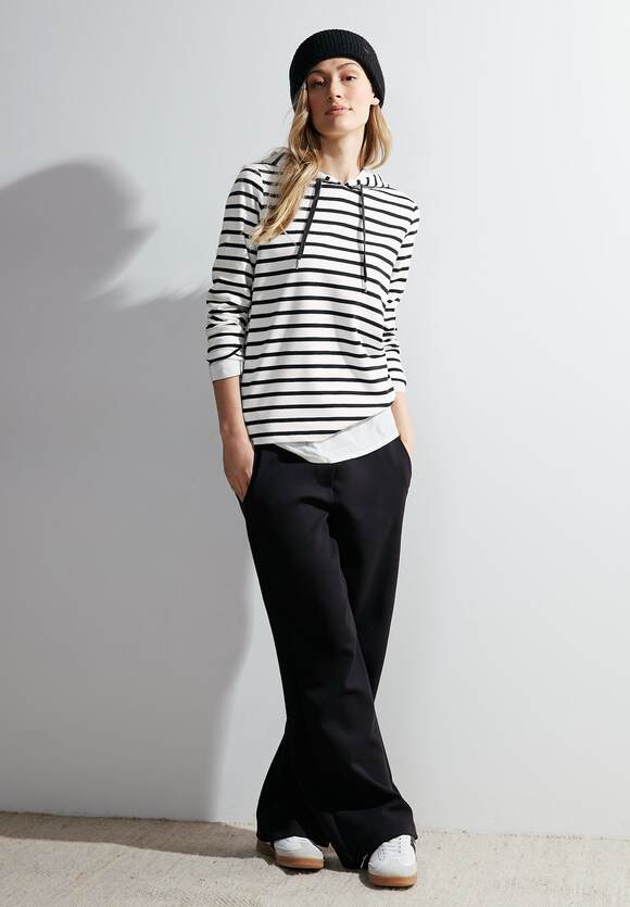 - Online-Shop | Vanilla Langarmshirt CECIL mit CECIL Damen Kapuze White