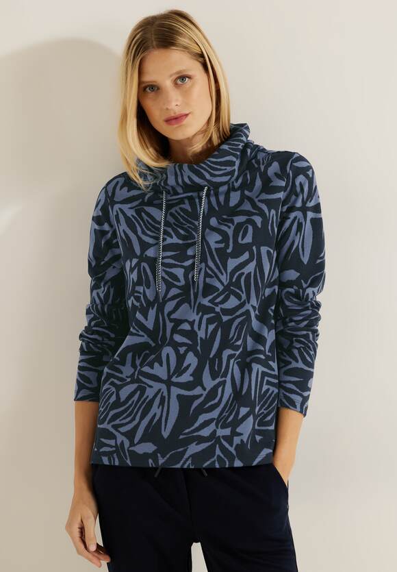 CECIL Shirt mit Jaquard CECIL - Damen Blue Sky | Muster Online-Shop Night