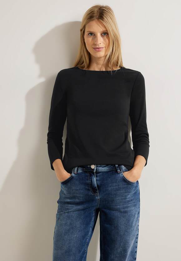 Damen Shirt Basic | Unifarbe Black CECIL - Online-Shop in CECIL