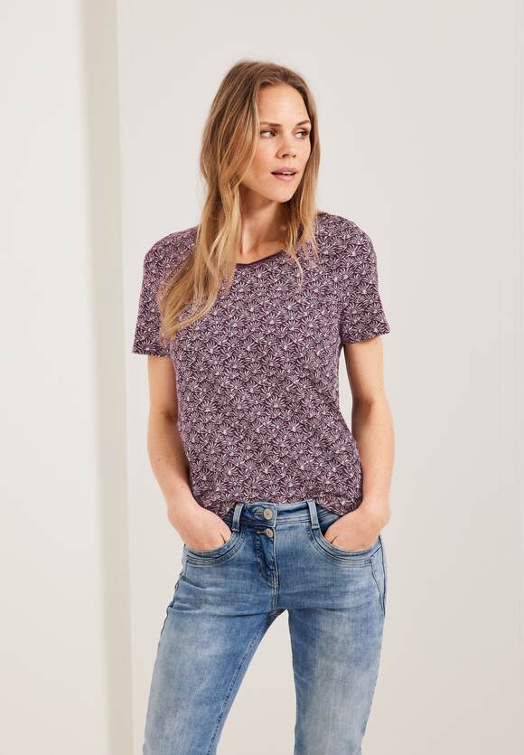 T-Shirt Minimalprint Wineberry CECIL Damen | Red Online-Shop - mit CECIL