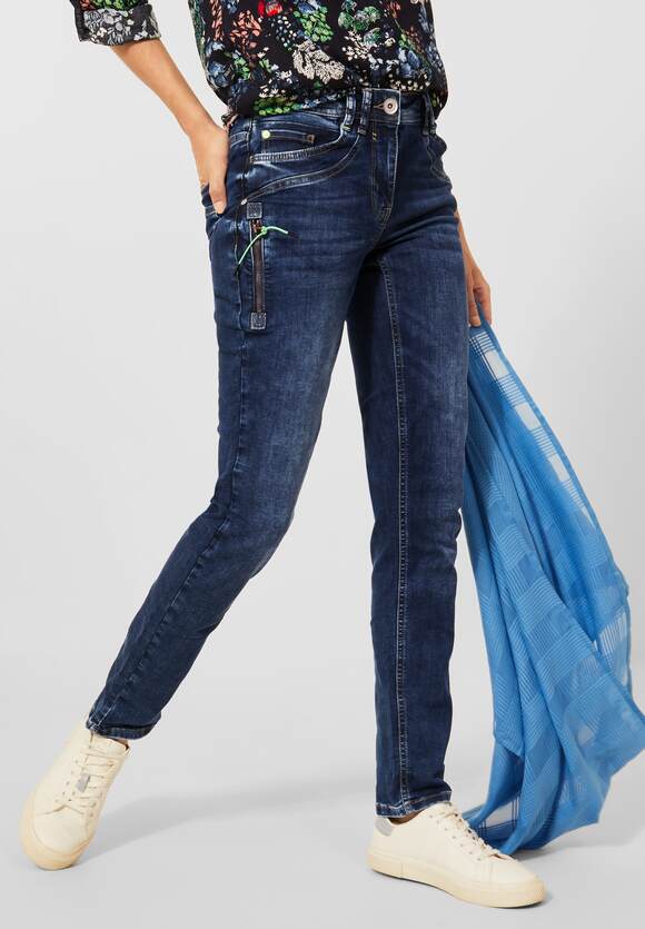 Wash Loose Jeans Scarlett Fit - Mid Damen | Online-Shop Blue Style CECIL - CECIL