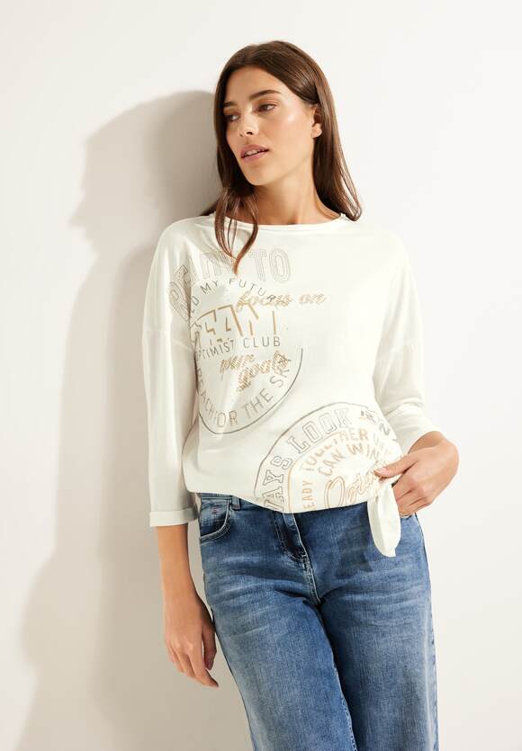 Online-Shop T-Shirt White mit CECIL Vanilla | CECIL Damen - Fotoprint