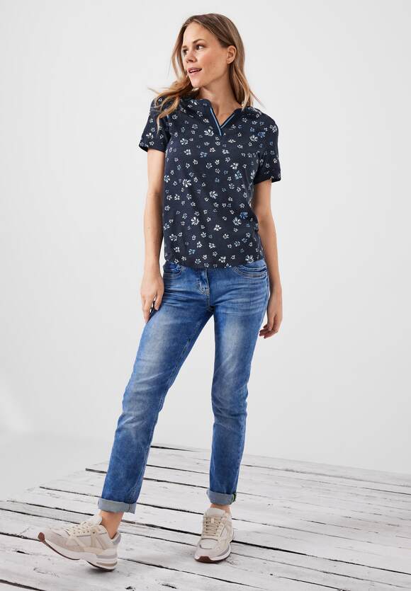 CECIL T-Shirt Blumenprint - Damen Online-Shop | Blue mit Deep CECIL