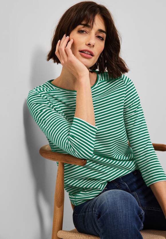 CECIL Basic Streifenshirt Damen - Luscious Green | CECIL Online-Shop