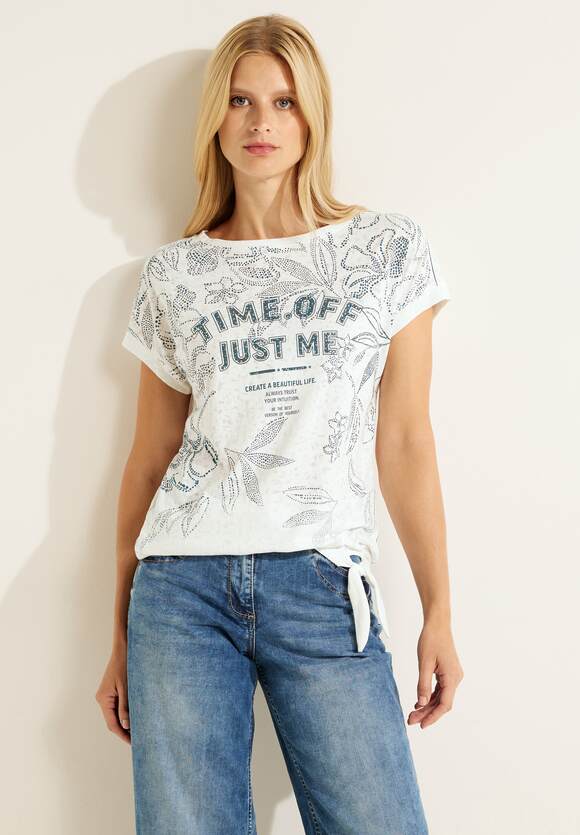 CECIL T-Shirt mit Vanilla White - Damen Online-Shop | CECIL Frontprint