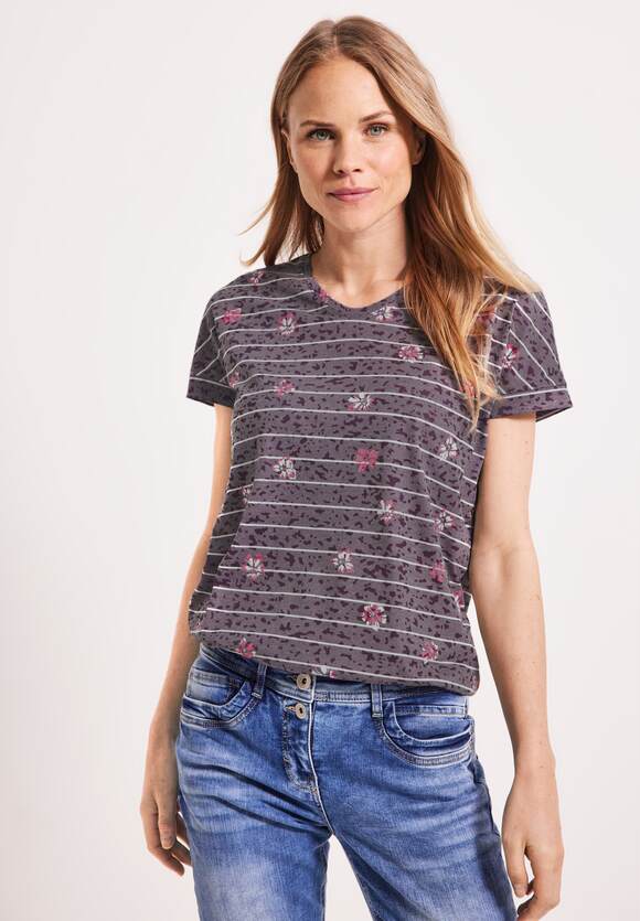 Red CECIL Damen - Online-Shop T-Shirt | Burn CECIL Wineberry Out Burn Print Out mit