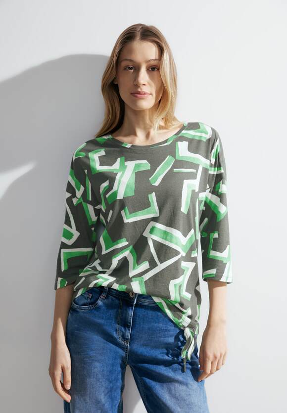 CECIL Shirt mit Alloverprint Damen - Dynamic Khaki | CECIL Online-Shop
