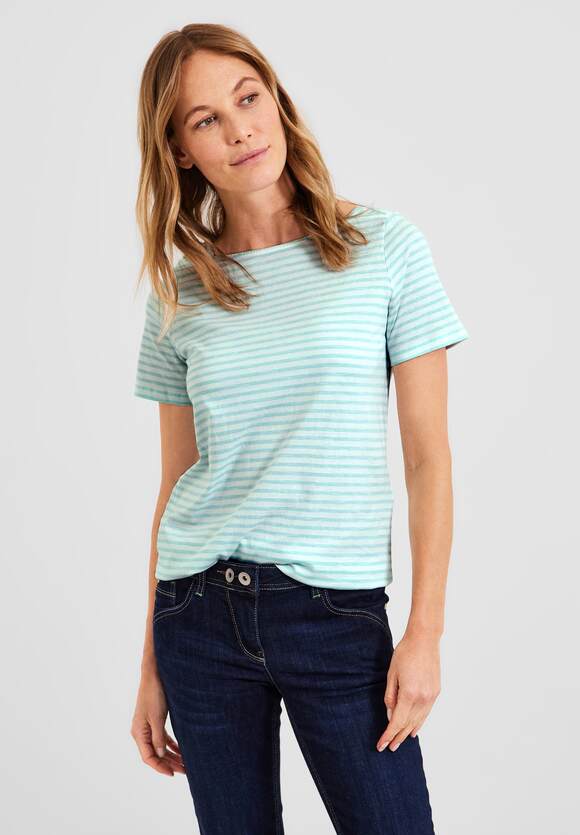 CECIL | T-Shirt Green Online-Shop Style mit Mint Abbi Damen Cool - Streifenmuster CECIL -