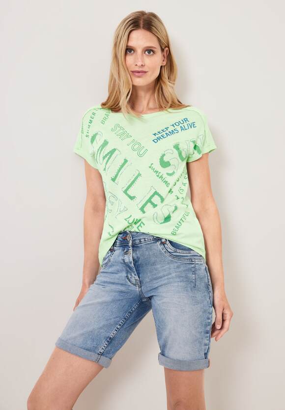 CECIL Wording Print T-Shirt Damen - Fresh Salvia Green | CECIL Online-Shop