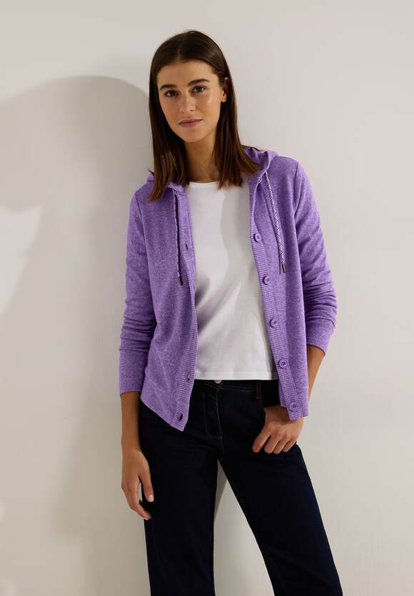 CECIL Cosy Melange Shirtjacke Online-Shop Melange Damen - | Pastel Lilac CECIL