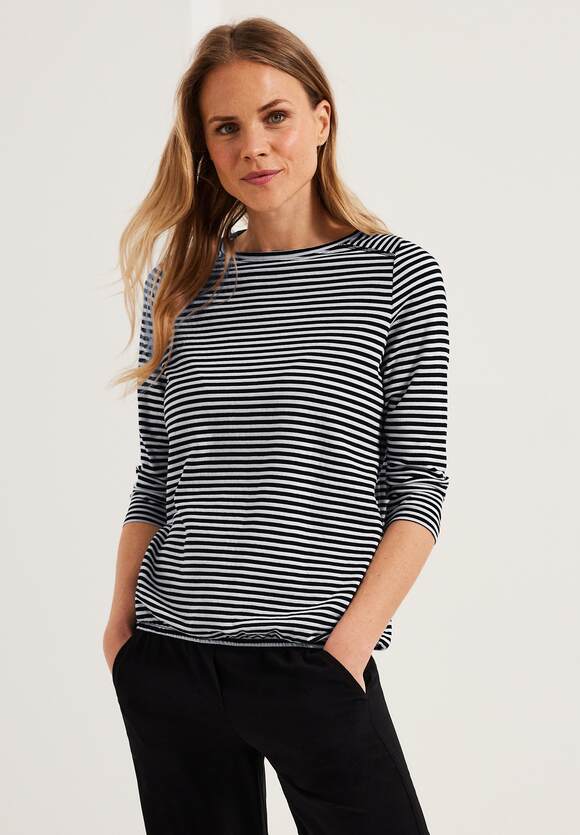 CECIL Basic Streifenshirt Damen - Black | CECIL Online-Shop