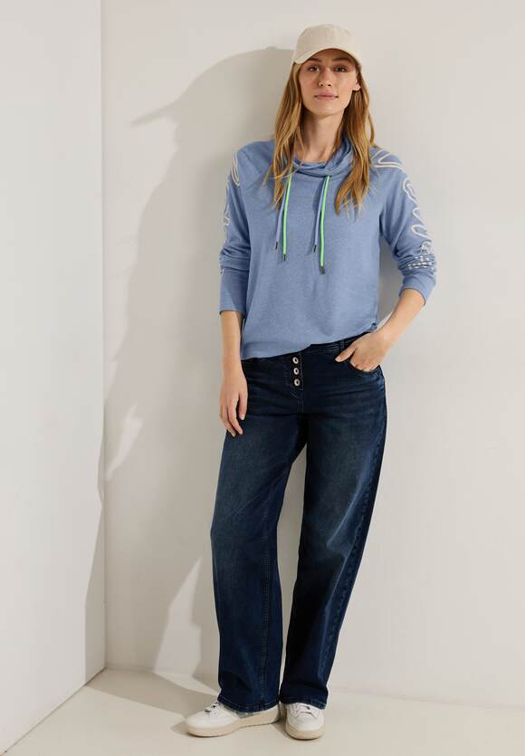 CECIL Cosy Shirt mit Blue Online-Shop Melange CECIL | Volumenkragen - Damen Real
