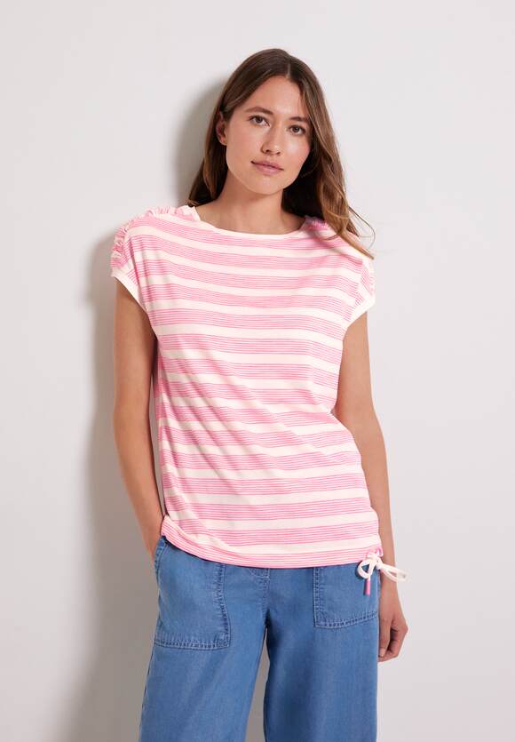 mit Soft Damen - CECIL | CECIL Online-Shop geraffter Pink Schulter Shirt